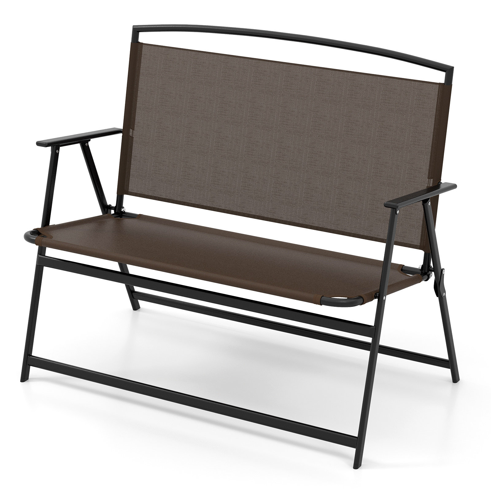 Ebern Designs Foldable Garden Bench 2person Patio Loveseat with Fabric