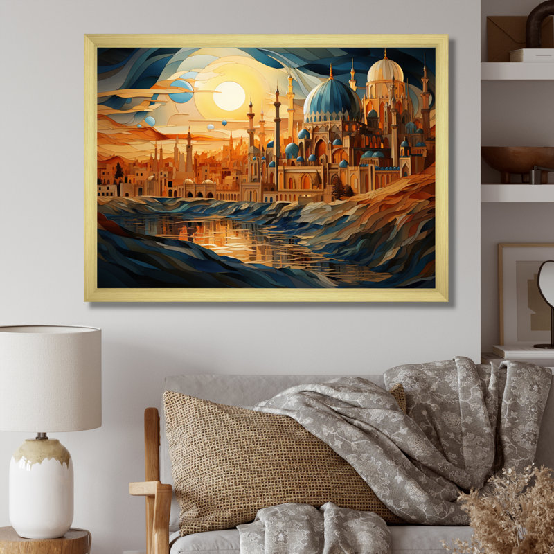 Islam Islamic Intricacy This I - Islamic Canvas Art Print, H 24 po x l 32 po x P 1 po, Cadre doré à une seule photo