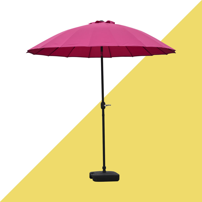 Quiana 250 cm W X 250 cm D Round Tilt Market Parasol with Crank Lift, Pink