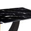 Ensemble de salle à manger en verre trempé à motif de marbre noir - 71 po x 35,4 po avec 8 chaises en polyuréthane gris clair avec un dossier élargi.