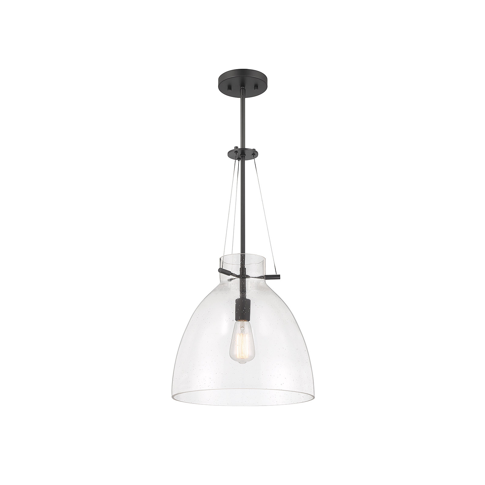 Theda 1 - Light Single Bell Pendant, Matte Black