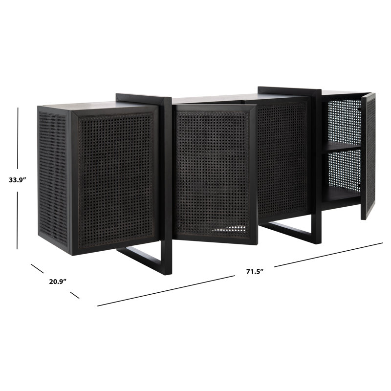Black Rattan and MDF Contemporary Sideboard