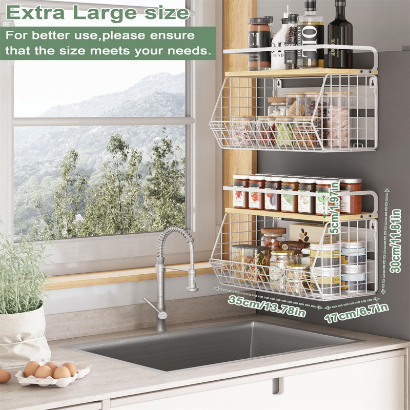 Stainless Steel Spice Rack, White