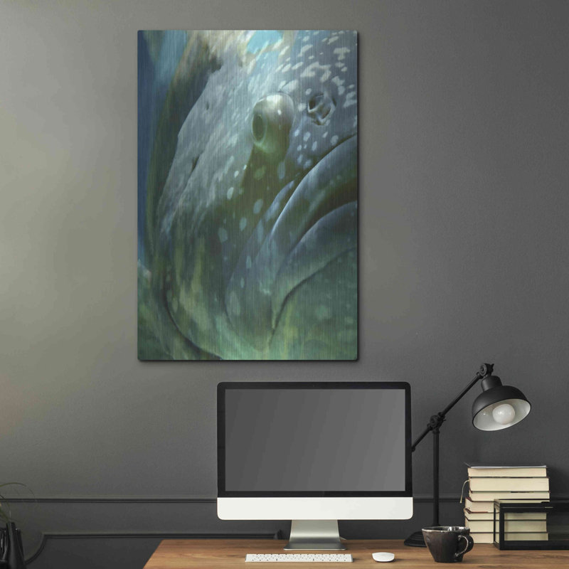 Art mural en métal Beachcrest Home ™ «Turquoise Splash One» par Steve Hunziker, H 36 po x l 24 po