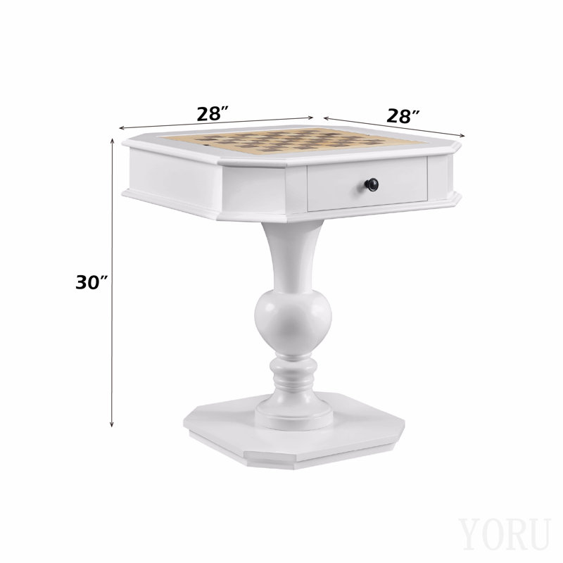White Finish Game Table