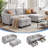 106" Wide Reversible U-Shaped Modern Modular Sectional Sofa With 2 Storage Ottomans, Charging Port, Arm Pillows, Side Pockets-1731675221