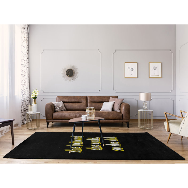 Tapis en chenille de polyester style citations, Rectangle 8 pi x 10 pi