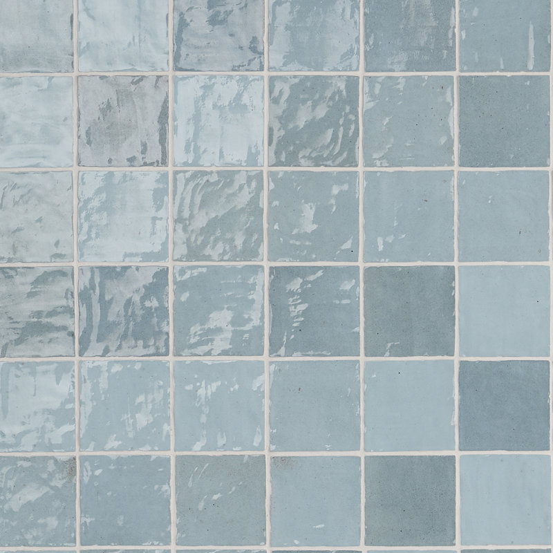 Karma 4" x 4" Glazed Ceramic Wall Tile (6.45 Sq. Ft. / Case), Blue