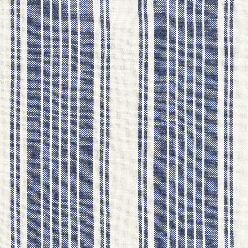 Tissu rayé Schumacher x Mark D. Sikes Ojai, Indigo