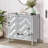 Storage Cabinet With Mirror Trim And M Shape Design Spliced Combination For Living Room