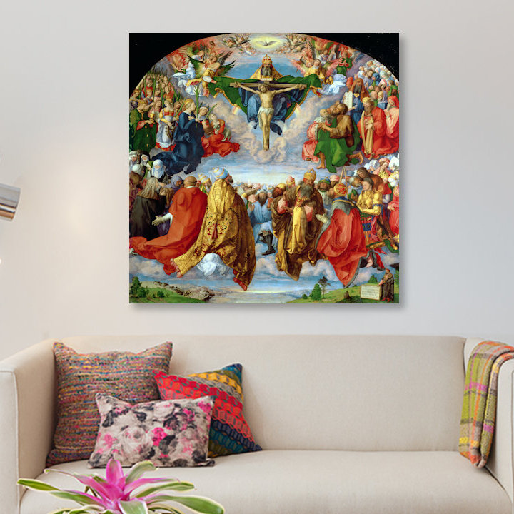 « the landauer altarpiece, all saints day, 1511 », reproduction sur toile, H 37 po x l 37 po x P 1,5 po, Toile tendue