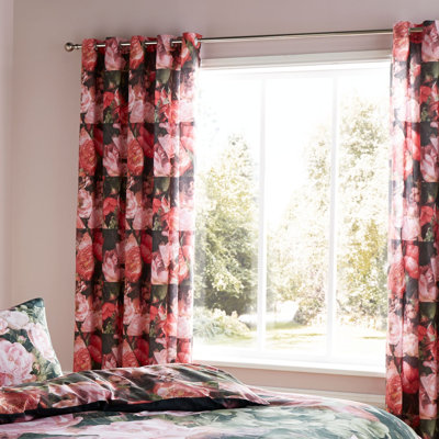 Dramatic Floral Curtain Panel