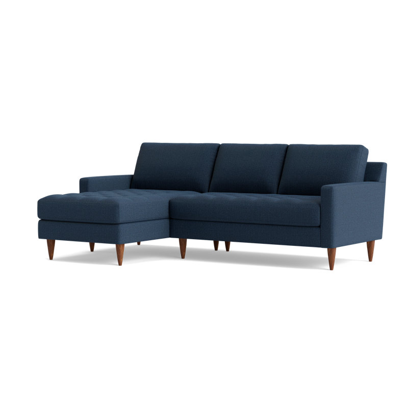 MCM Chaise Sectional, Performance Weave - Navy, Left Hand Facing