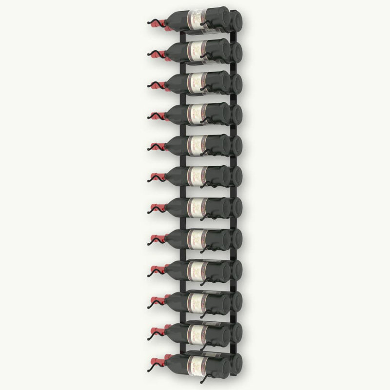 Support à vin mural pour 24 bouteilles Demato, Noir, H 47 po x l 8,3 po x P 8,9 po