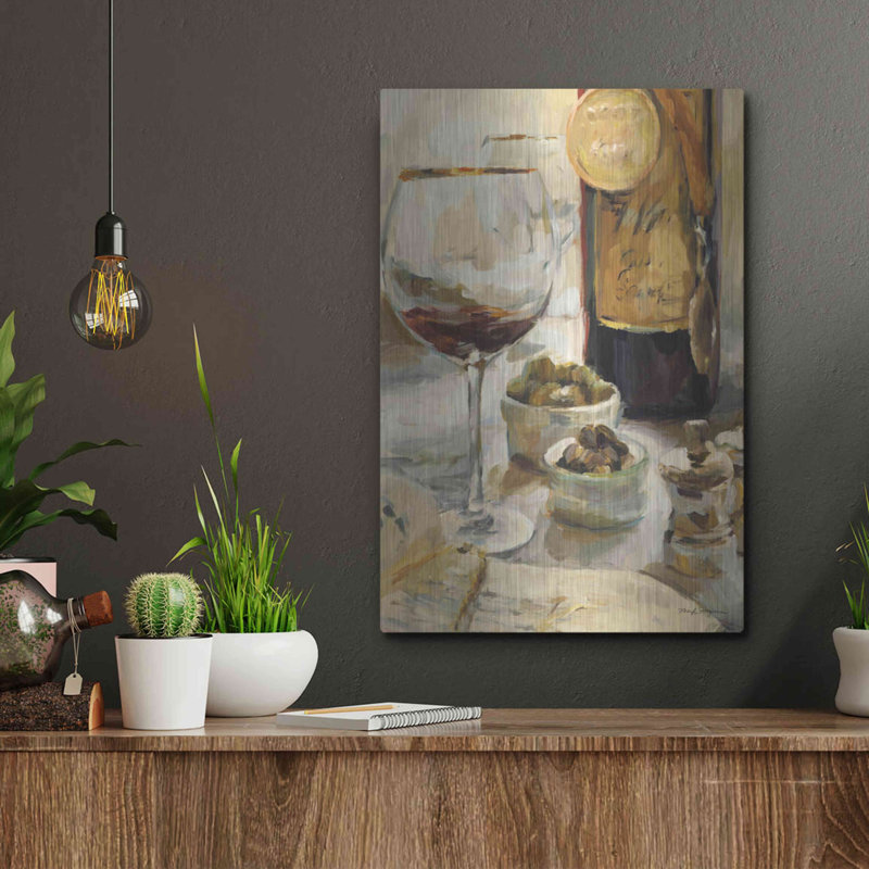«Award Winning Wine I» par Marilyn Hageman, art mural en métal, H 16 po x l 12 po