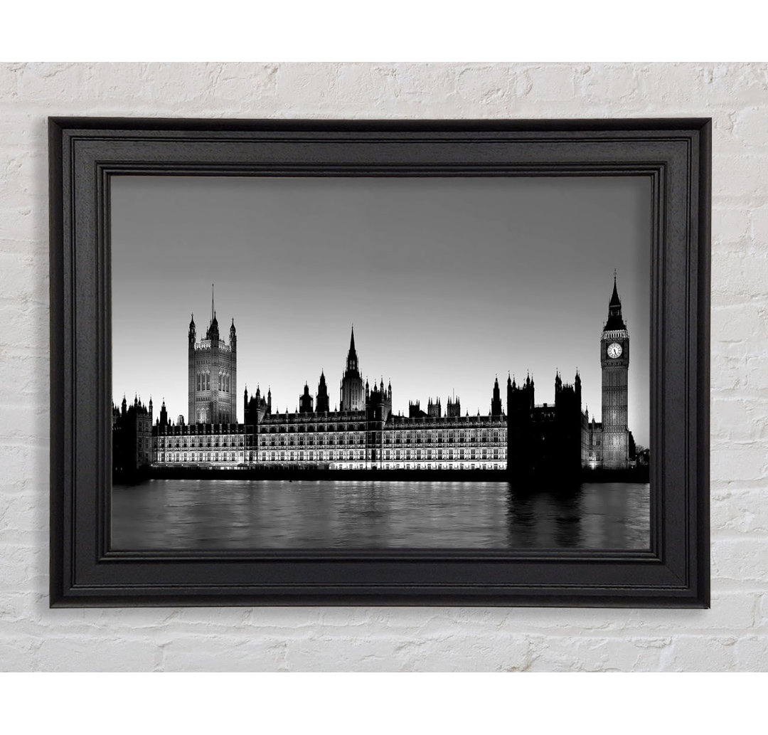 London Houses Of Parliament B N W Gerahmter Druck