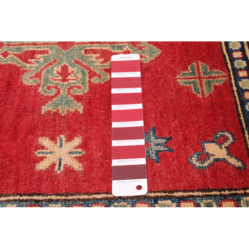 Tapis unique en laine noué à la main 8 pi 4 po x 10 pi 1 po New Age de couleur crème / rouge / bleu Aluesi