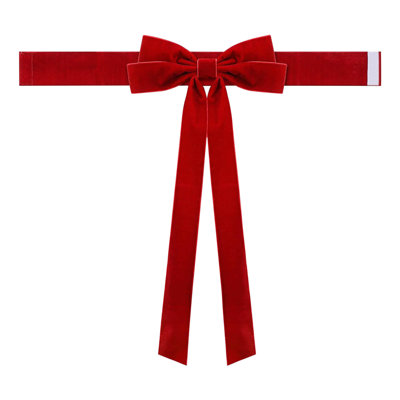 Kbndieu Christmas Red Velvet Bow Decorative Curtain Tiebacks