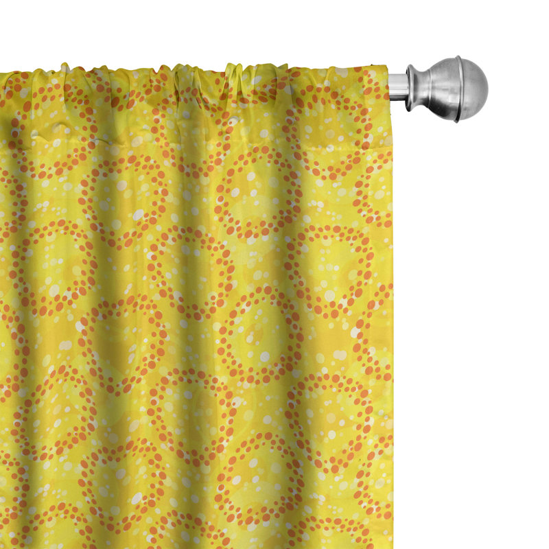 Geometric Semi-Sheer Rod Pocket Curtain Panels, 28" W x 84" L