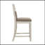 Ensemble de 2 chaises à hauteur de comptoir, siège et dossier rembourrés en tissu de style champêtre décontracté gris