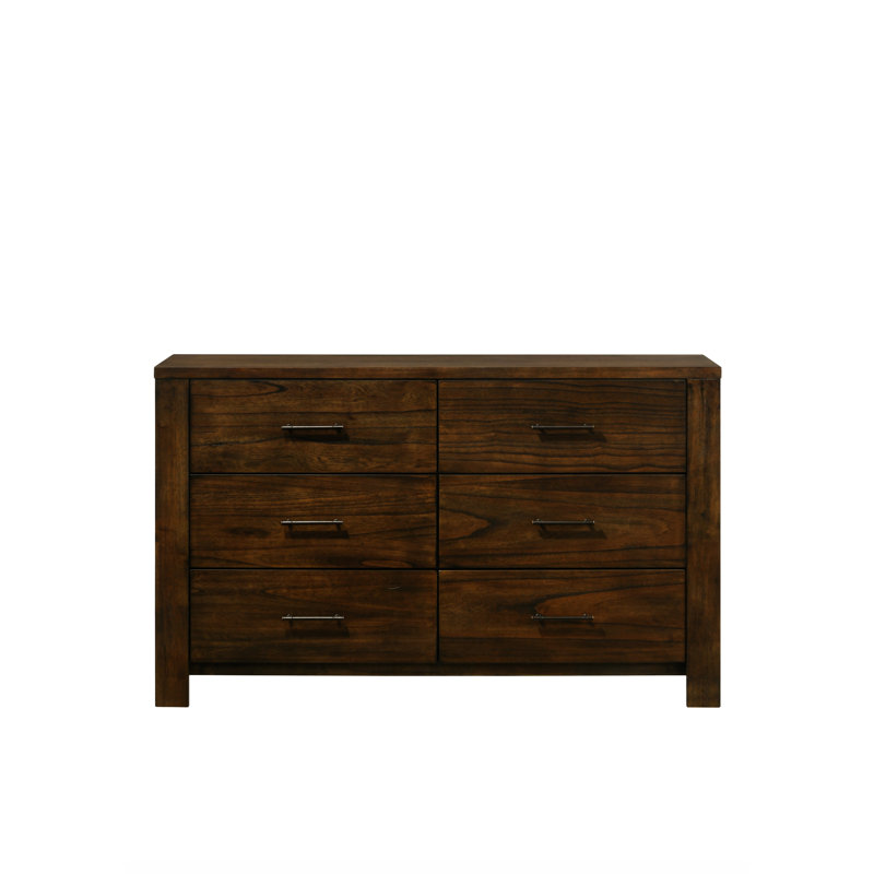 Double commode 6 tiroirs Lars, Noyer