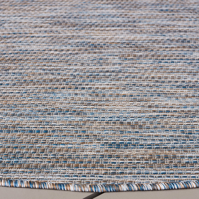 Tapis d'intérieur / extérieur à motif abstrait Beaminster Performance, Carré 6 pi 7 po