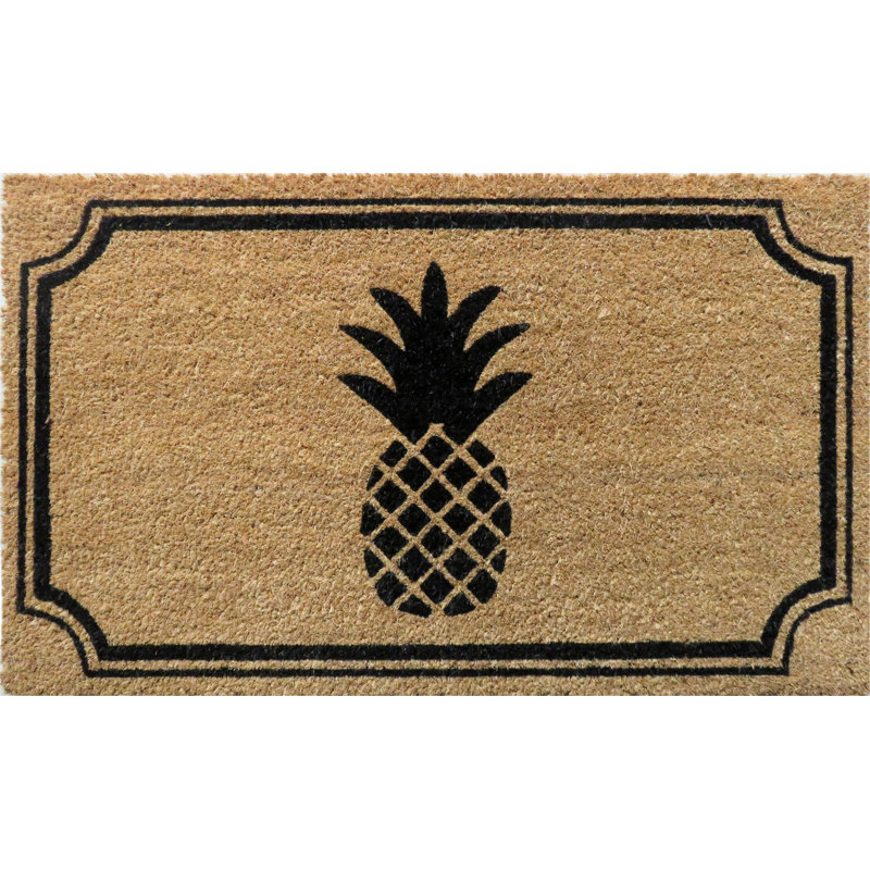 Sydney Pineapple Coir Doormat with Backing, Rectangle 1'6" x 2'6"