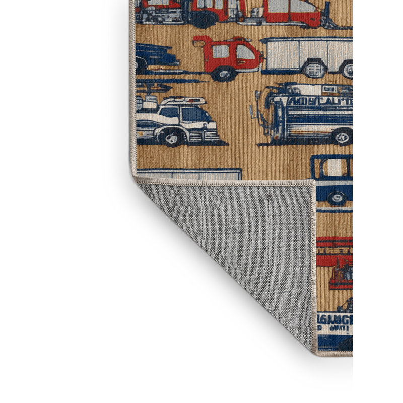 Tapis de transport brun lavable à la machine, Carré 7 pi
