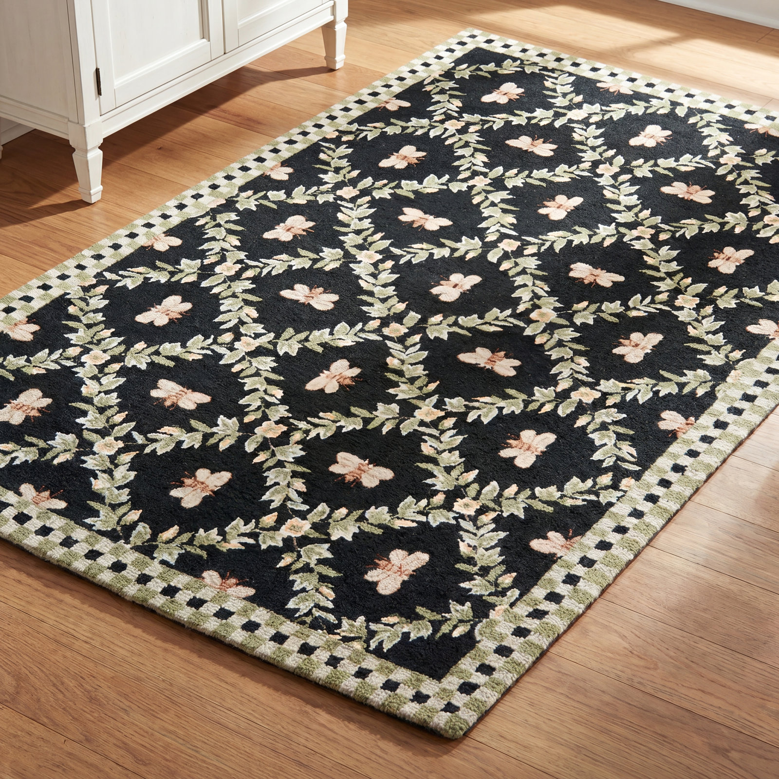 Hand-Hooked Wool Southwestern Rug, Rectangle 3'9" x 5'9"