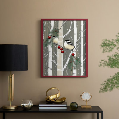 «Christmas Holiday Art CII», reproduction encadrée - bois massif