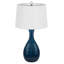 Ensemble de 2 lampes de table en verre lustré bleu antique H 28,5 po avec abat-jour fuselé en tissu 150 W par