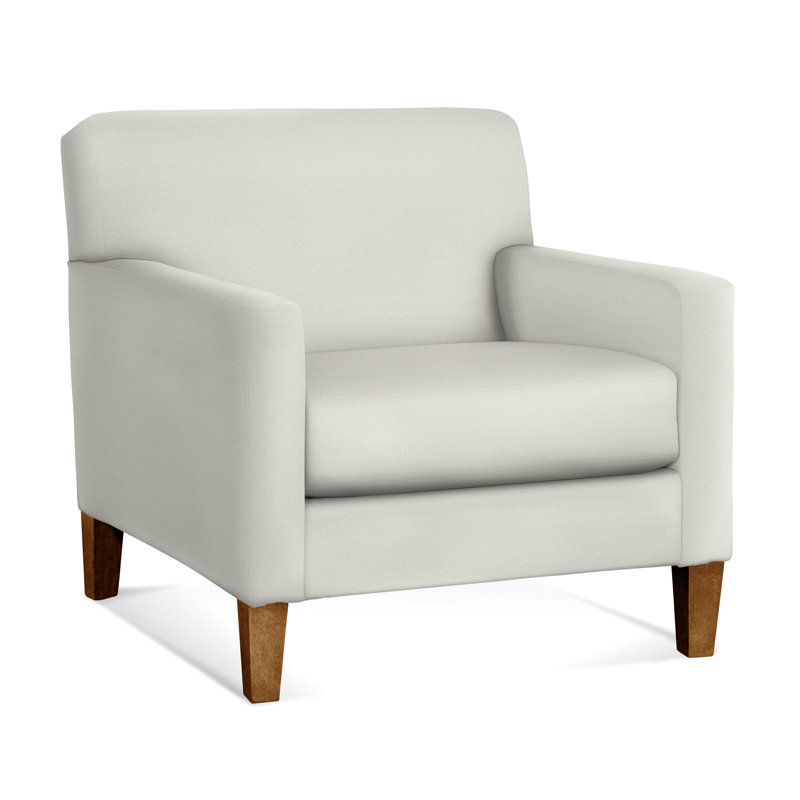 Tampa Upholstered Armchair, Honey, White Linen-Look Performance; 0325-91