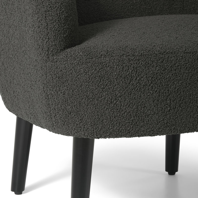 Bayville 29'' Wide Barrel Chair, Gray Polyester Blend