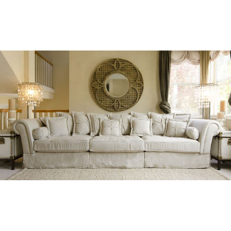 Canapé et méridienne réversible avec repose-pieds en microfibre / microsuède de 136 po Bella