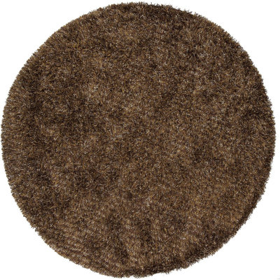 Belliveau Authentic Hand-Woven Handmade High Pile Modern Mixed-Media Brown, Beige, Yellow, Gold, Orange & Black Shag Polyester Area Rug