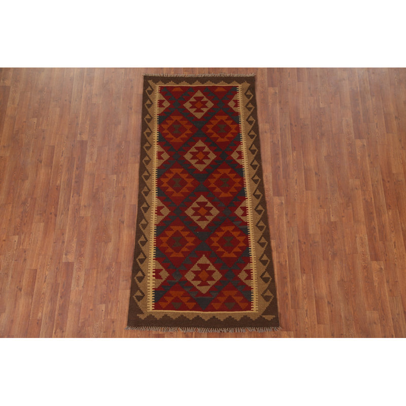 Tapis de marche réversible en laine Kilim 3 x 7