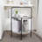 Folding Haarlem Side Table - 2-Tier Cement Finish Wood Top, Industrial Metal End Table with Handle-114251817