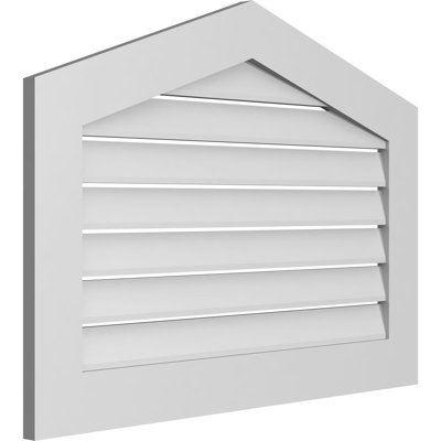 Peaked Surface Mount Signature Urethane Functional Gable Vent 4/12 Pitch, Primed Tan