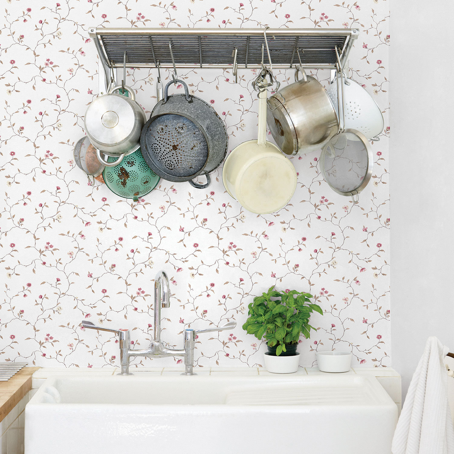 Kitchen Recipes Wallpaper, Pink/Red