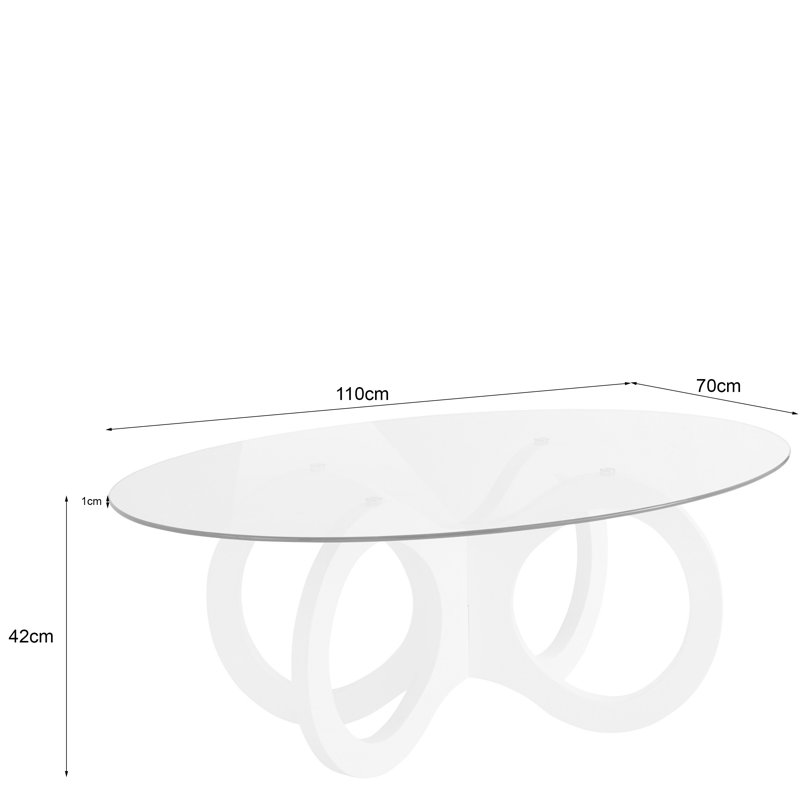 Shalanda Cross Legs Coffee Table