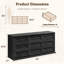 Commode 9 tiroirs pour chambre à coucher avec station de charge, commode moderne, armoire de rangement pour garde-robe longue, commode large polyvalente pour vestibule de salon de chambre à coucher-133285922