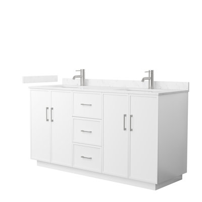 Elan TK 66" Freestanding Double Bathroom Vanity with Cultured Marble Top
