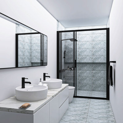 56-60" W X 70" H 3-Panel Sliding Frame Shower Door With 1/4" Clear Glass