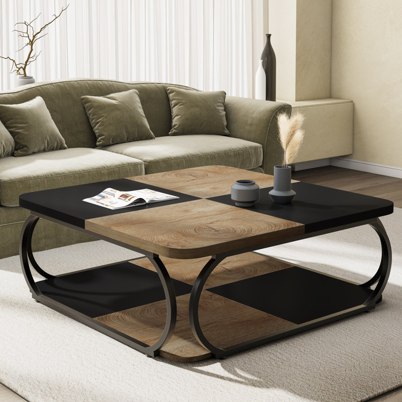 Reviel End Table, Natural/Black