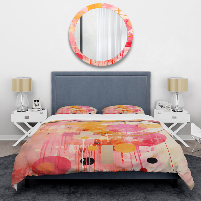 Ensemble de housse de couette Pink Gold Island Sunrise Collage - Abstract Collages