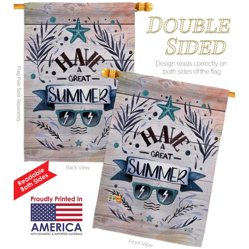 Double Sided 40 in. H x 28 in. W Polyester House Flag