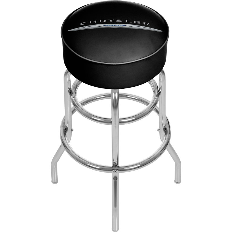 Luxurious Black Metal 26'' Swivel Backless Bar Stool
