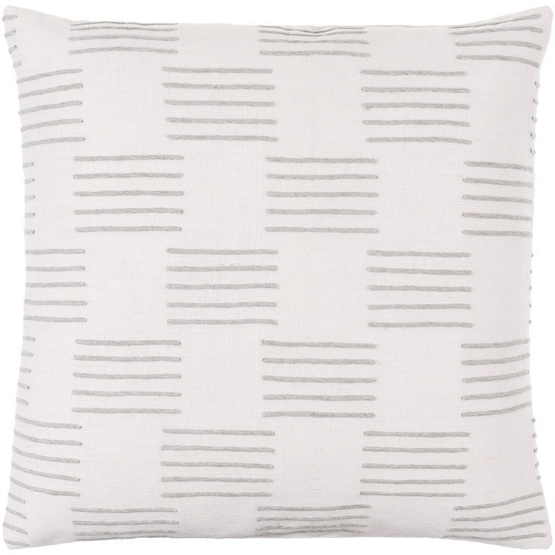 Layten Geometric Cotton Reversible Throw Pillow, Off-White, Pillow Cover Only - No Insert, 20" x 20"