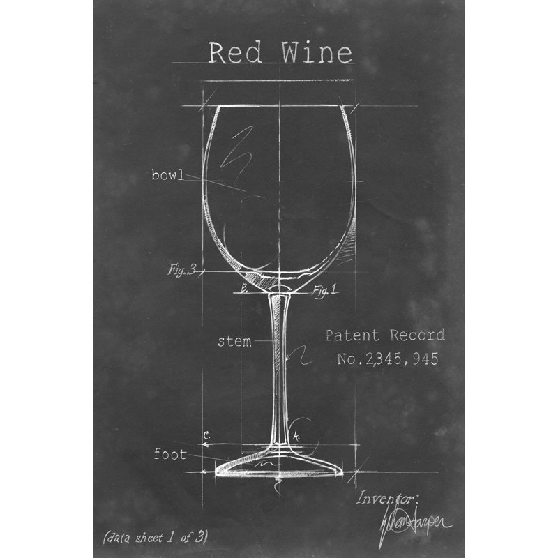 "Barware Blueprint III" par Ethan Harper, reproduction d'art sur toile, H 30 po x l 20 po, Cadre noir