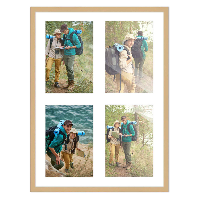 Cadre en bois, Naturel / blanc, 5 po x 7 po, 12 po x 16 po